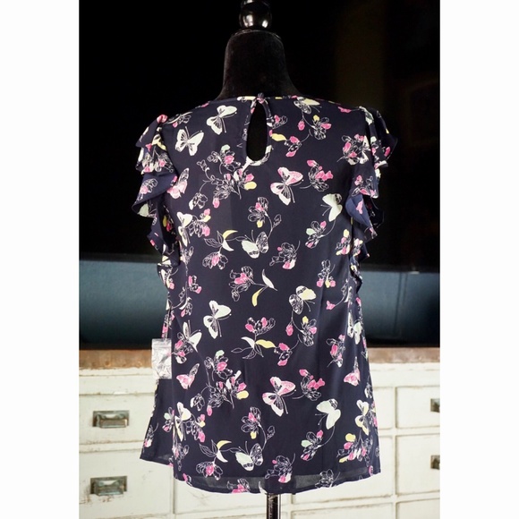 Modcloth Equal Reaction Butterfly Ruffle Top New S - Picture 6 of 9
